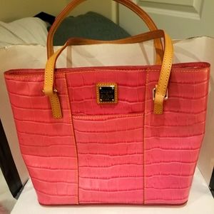 Womans small pink Dooney and Bourke croc tote